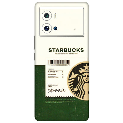 IQOO Phone Skins (All Models) - Starbucks Barcode - 3D Embossed Finish (L-308) IQOO 9 Pro 5G