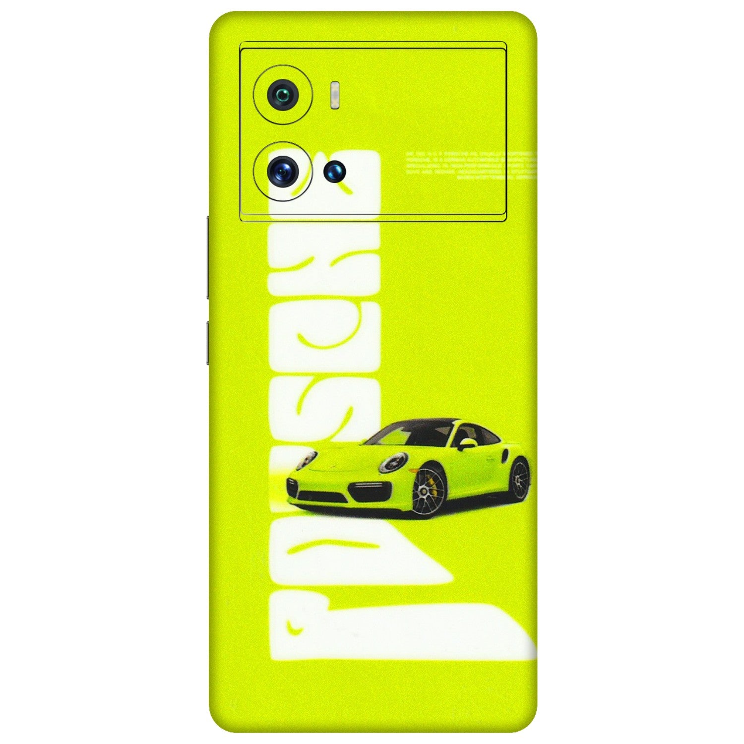 IQOO Phone Skins (All Models) - Lime Green Porche - 3D Embossed Finish (L-30) IQOO 9 Pro 5G