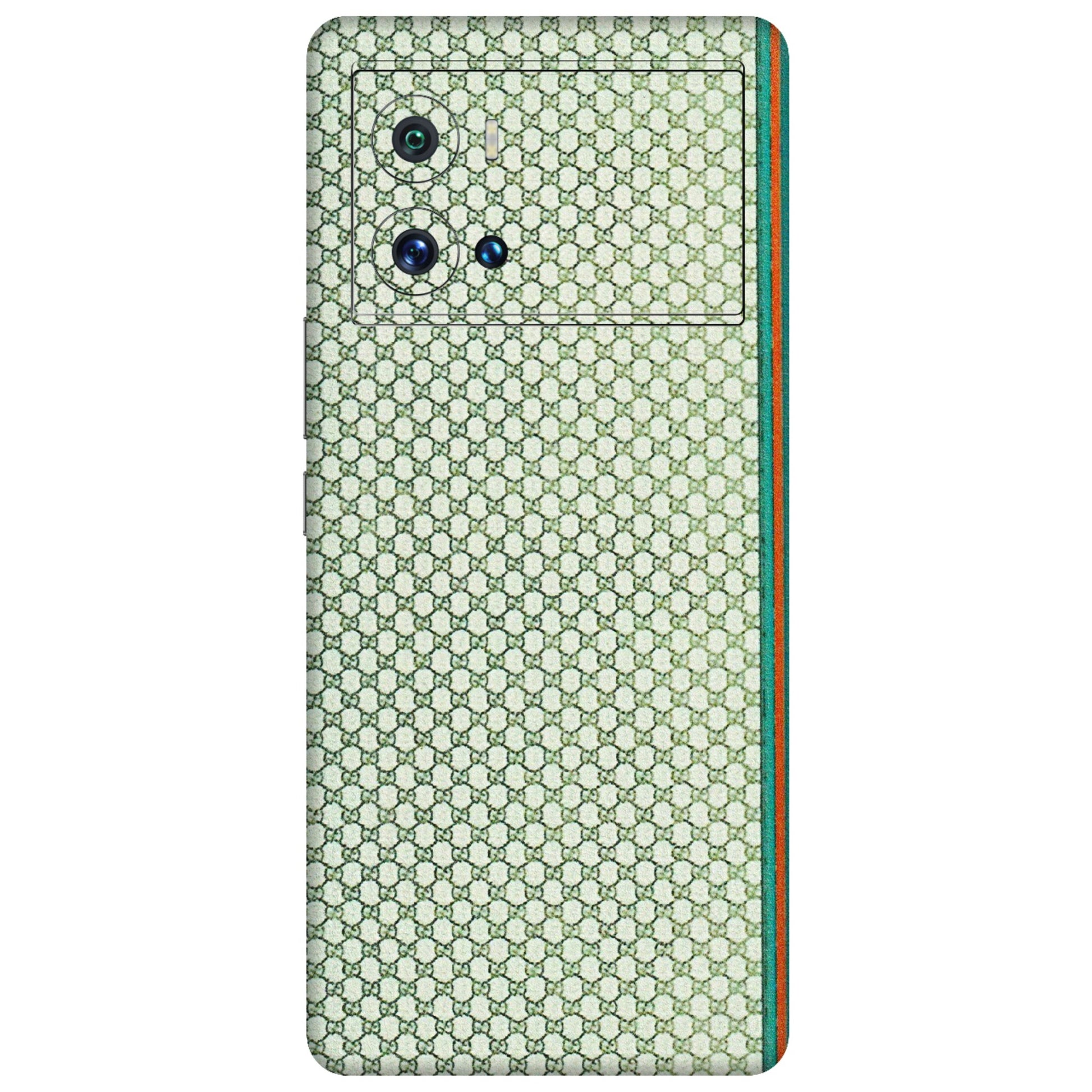 IQOO Phone Skins (All Models) - Gucci Fabric Pattern - 3D Embossed Finish (L-73) IQOO 9 Pro 5G