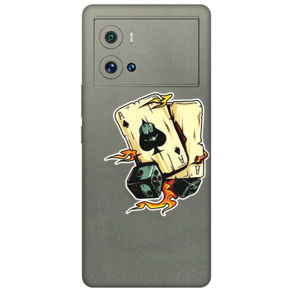 IQOO Phone Skins (All Models) - Grey Cards Of Ace - 3D Embossed Finish (L-77) IQOO 9 Pro 5G