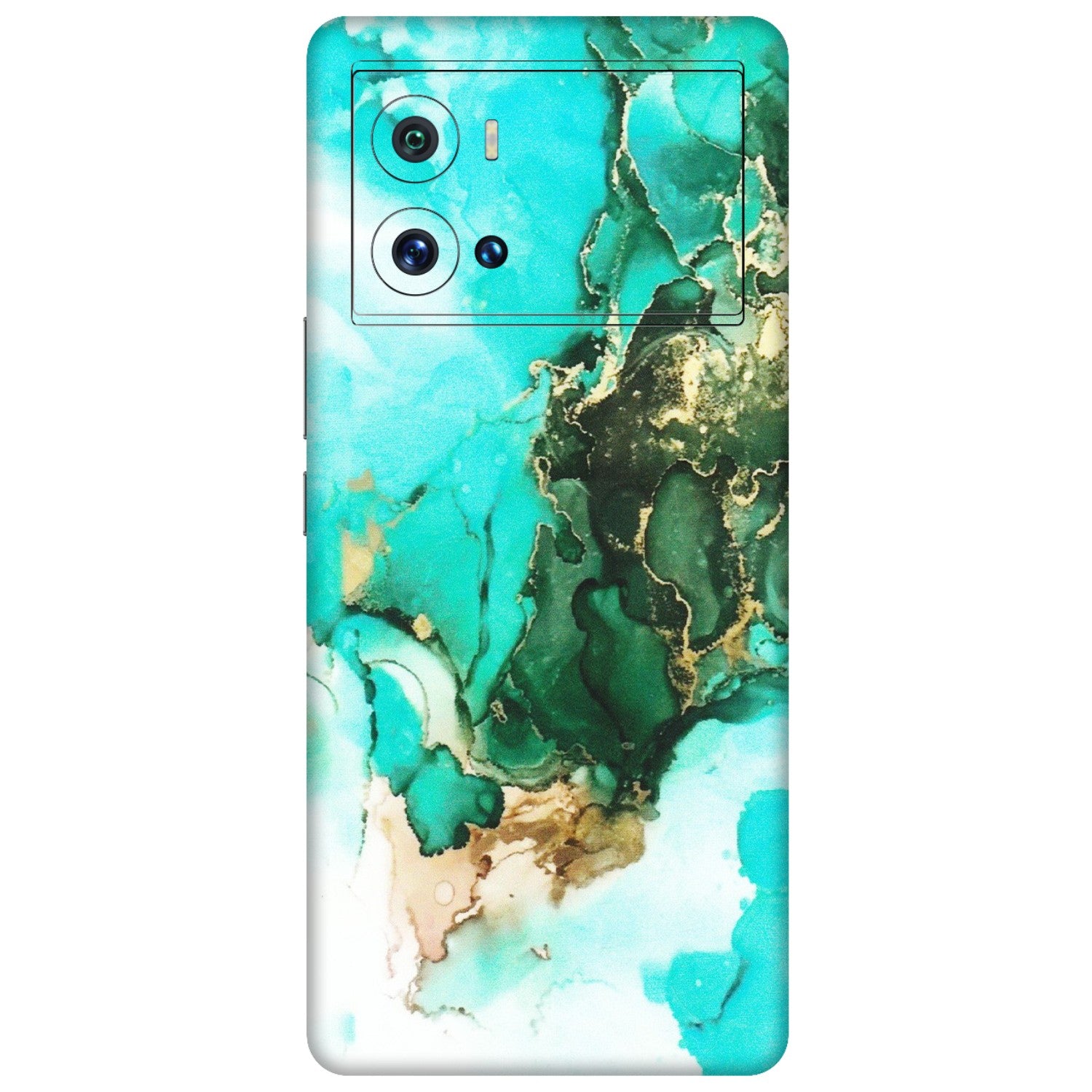 IQOO Phone Skins (All Models) - The Blue Gold Marble - Matte Finish (M-124) IQOO 9 Pro 5G