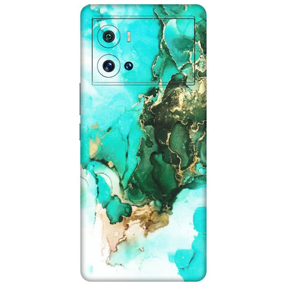IQOO Phone Skins (All Models) - The Blue Gold Marble - Matte Finish (M-124) IQOO 9 Pro 5G