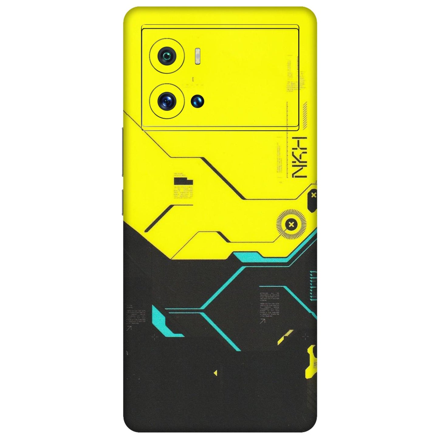 IQOO Phone Skins (All Models) - Black Yellow Technica - Matte Finish (M-53) IQOO 9 Pro 5G