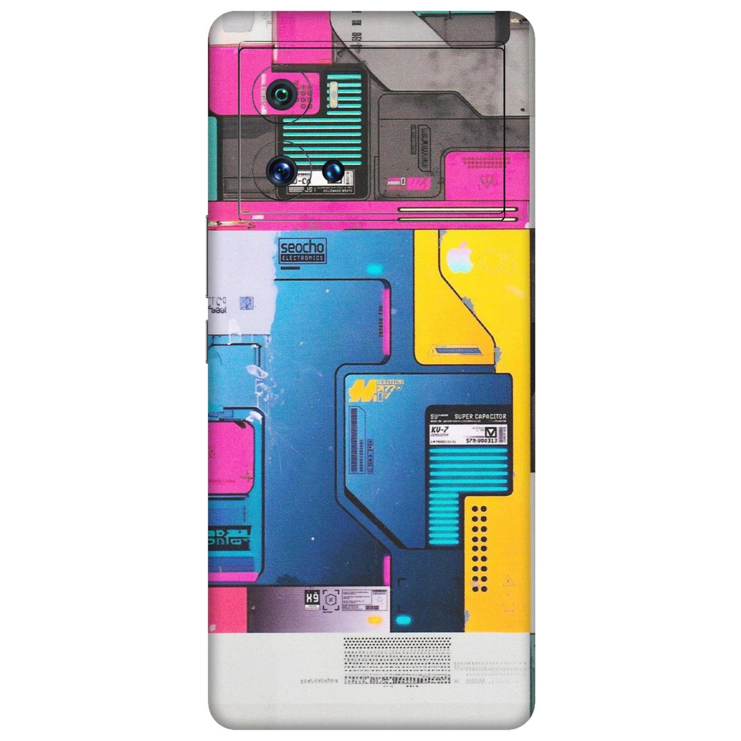 IQOO Phone Skins (All Models) - Colourfull Motherboard Internals - Matte Finish (M-55) IQOO 9 Pro 5G