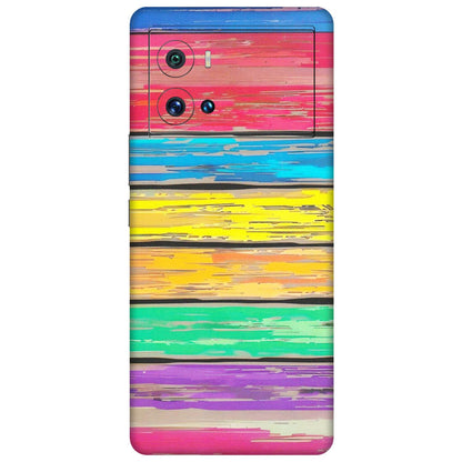 IQOO Phone Skins (All Models) - Multi Colour Wooden Wall - Matte Finish (M-96) IQOO 9 Pro 5G