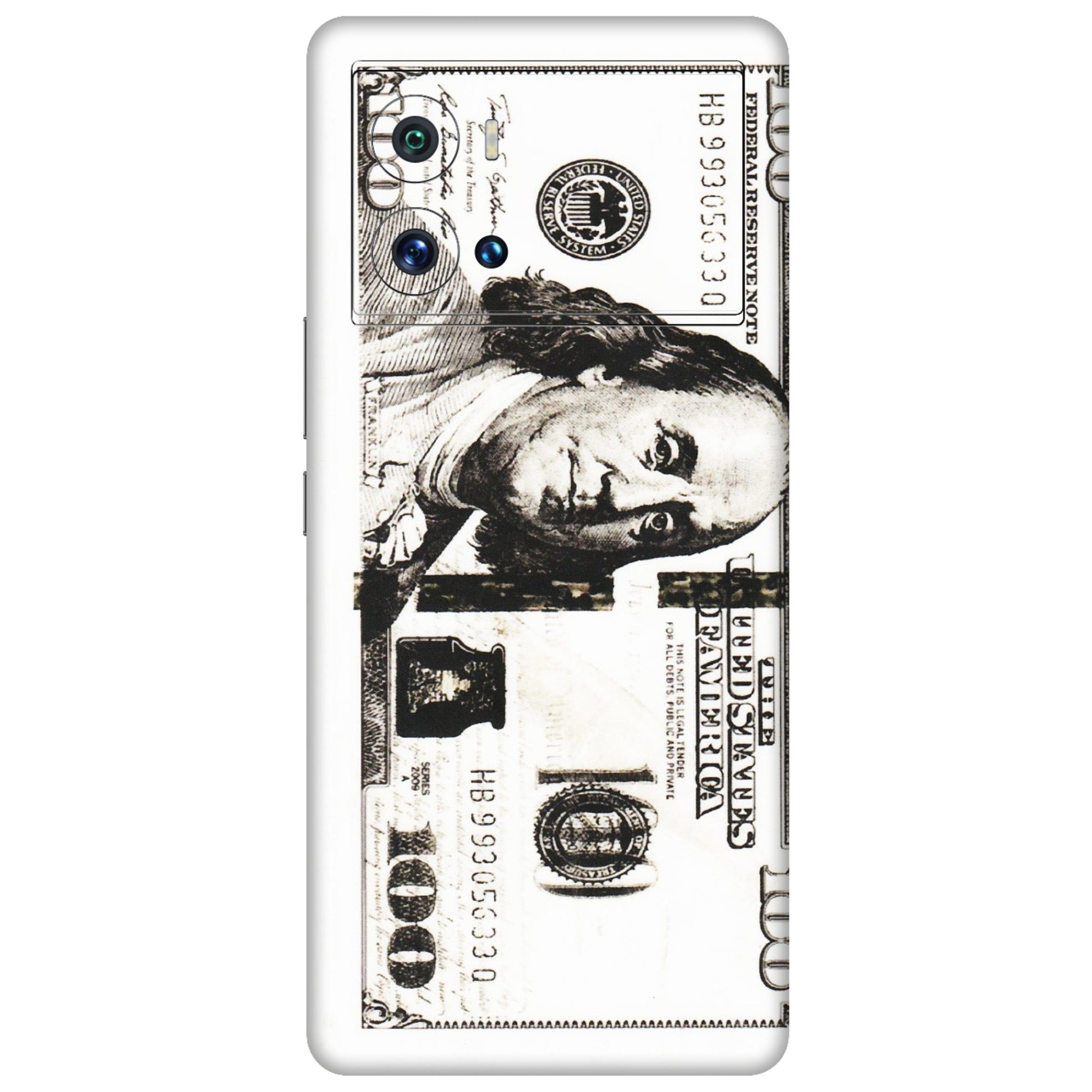 IQOO Phone Skins (All Models) - 100 Dollar Currency - Transparent Finish (T-01) IQOO 9 Pro 5G