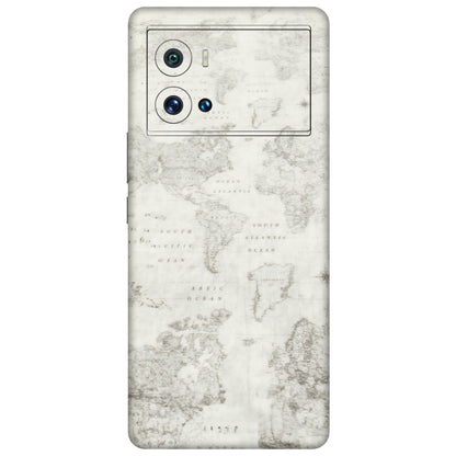 IQOO Phone Skins (All Models) - World Travel Map - Transparent Finish (T-04) IQOO 9 Pro 5G