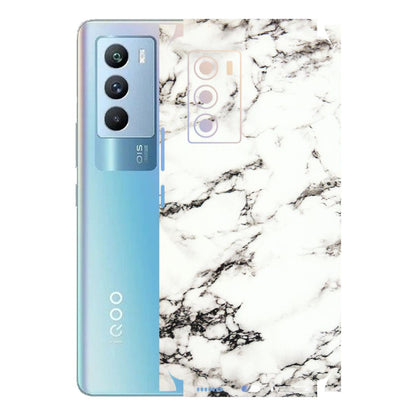 IQOO Phone Skins (All Models) - Black and White Marble Texture - 3D Embossed Finish (L-124) IQOO 9 SE 5G