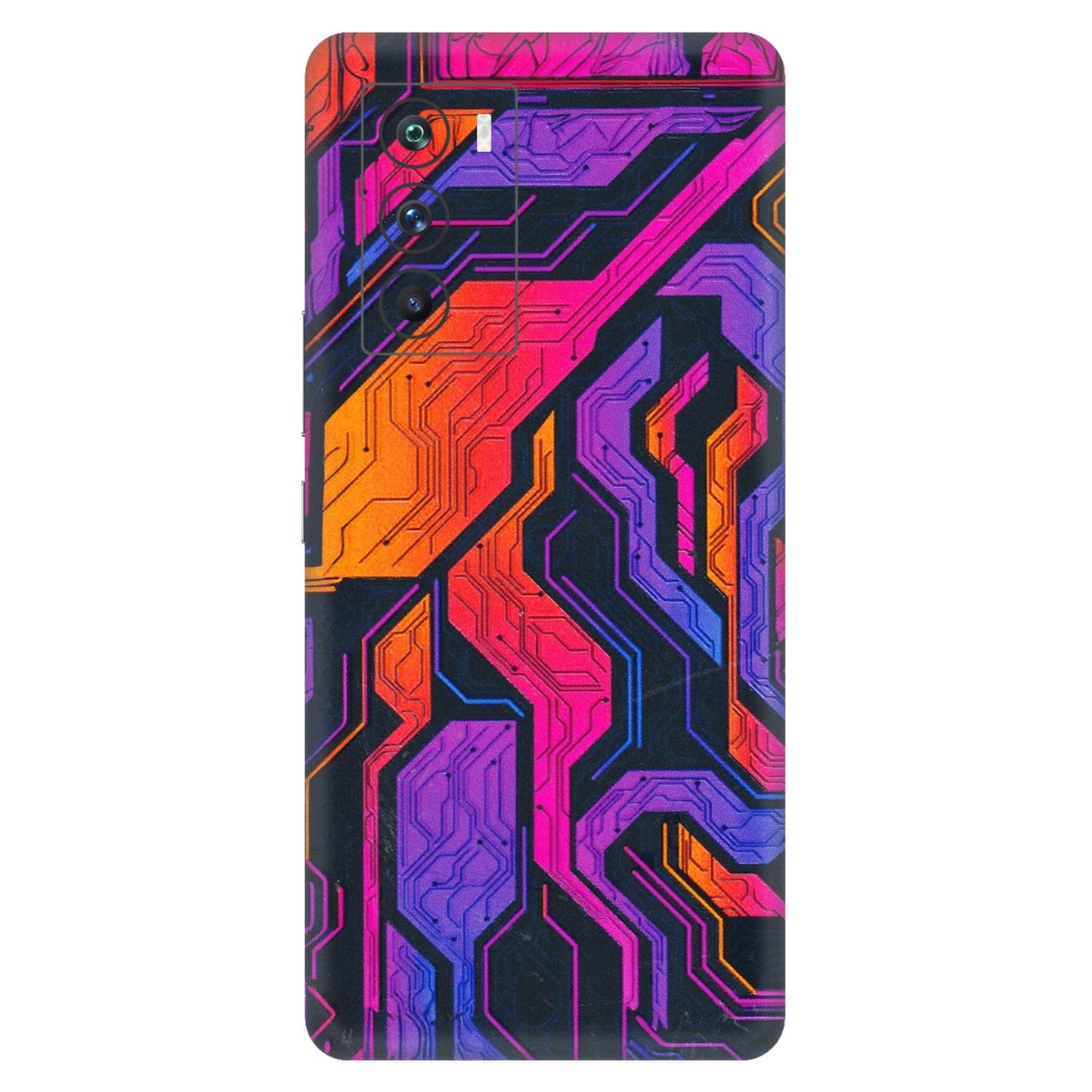 IQOO Phone Skins (All Models) - Tech Circuits Futuristic - 3D Embossed Finish (L-07) IQOO 9 SE 5G