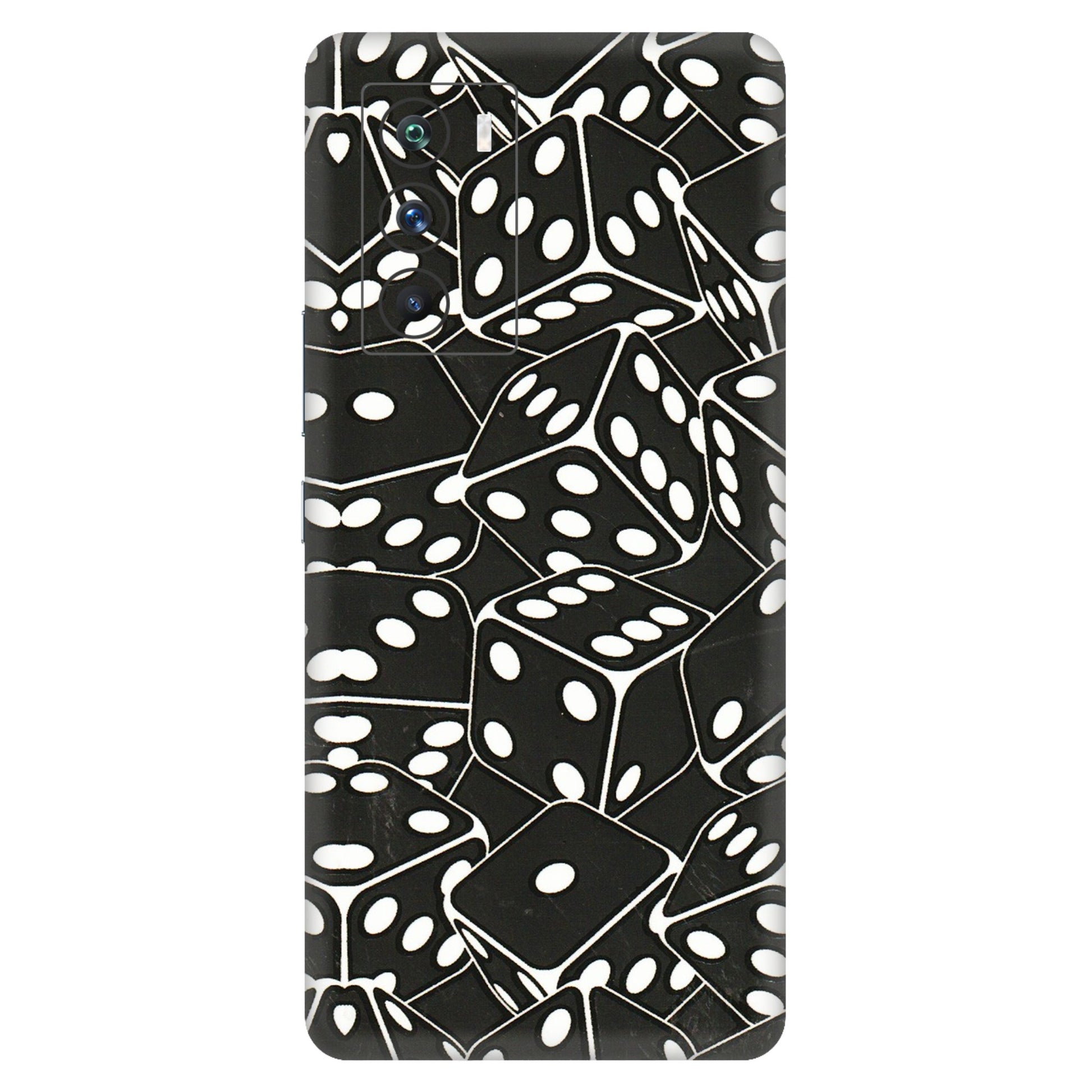 IQOO Phone Skins (All Models) - Big Black Dices - 3D Embossed Finish (L-106) IQOO 9 SE 5G