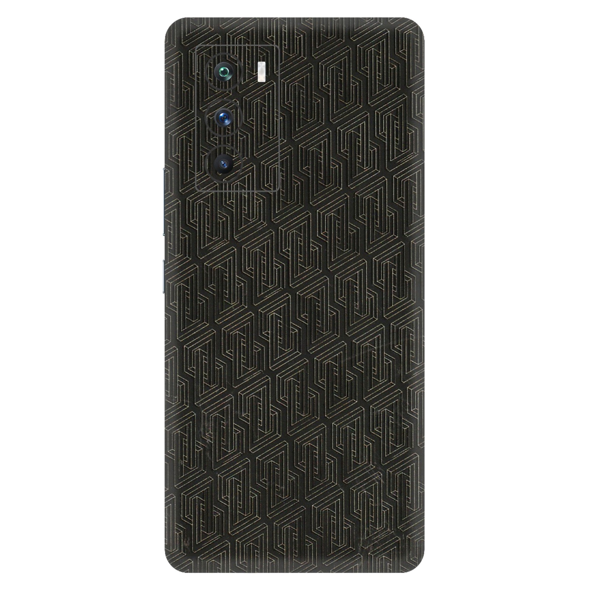IQOO Phone Skins (All Models) - Black Abstract Pattern - 3D Embossed Finish (L-117) IQOO 9 SE 5G