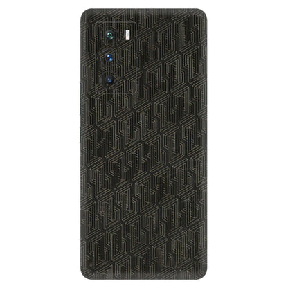 IQOO Phone Skins (All Models) - Black Abstract Pattern - 3D Embossed Finish (L-117) IQOO 9 SE 5G