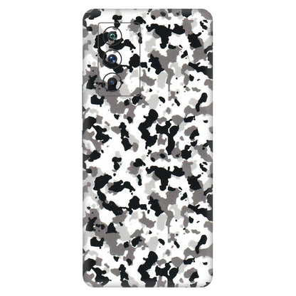 IQOO Phone Skins (All Models) - White Black Camouflage - 3D Embossed Finish (L-18) IQOO 9 SE 5G