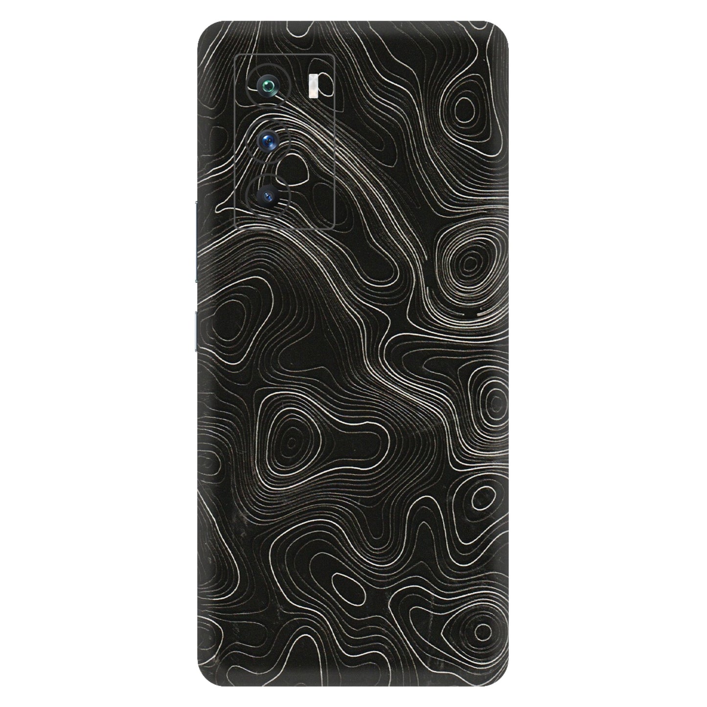 IQOO Phone Skins (All Models) - Black Swirl - 3D Embossed Finish (L-196) IQOO 9 SE 5G