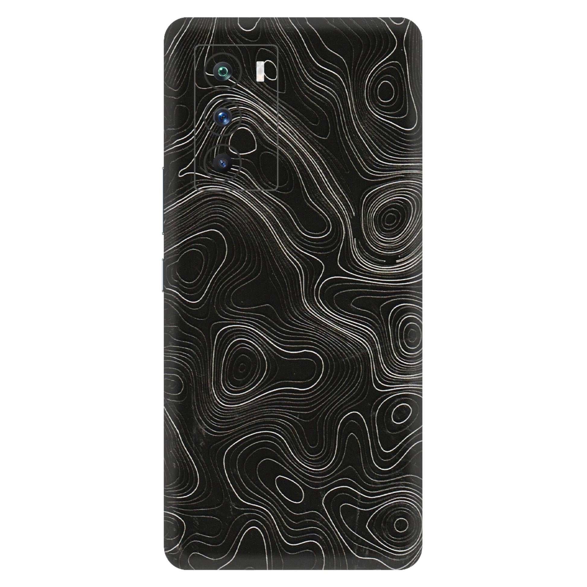 IQOO Phone Skins (All Models) - Black Swirl - 3D Embossed Finish (L-196) IQOO 9 SE 5G