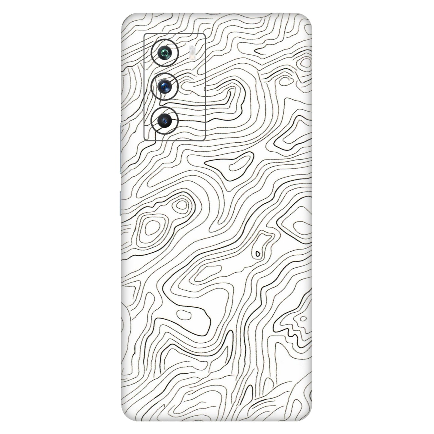IQOO Phone Skins (All Models) - White Black Swirls - 3D Embossed Finish (L-219) IQOO 9 SE 5G