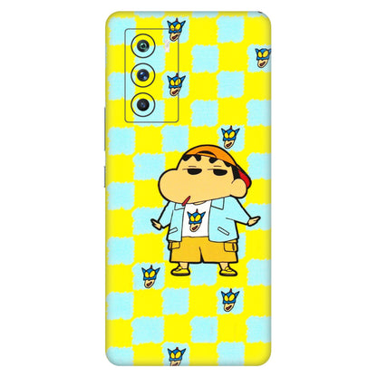 IQOO Phone Skins (All Models) - Yellow Blue Shinchan Cute - 3D Embossed Finish (L-221) IQOO 9 SE 5G
