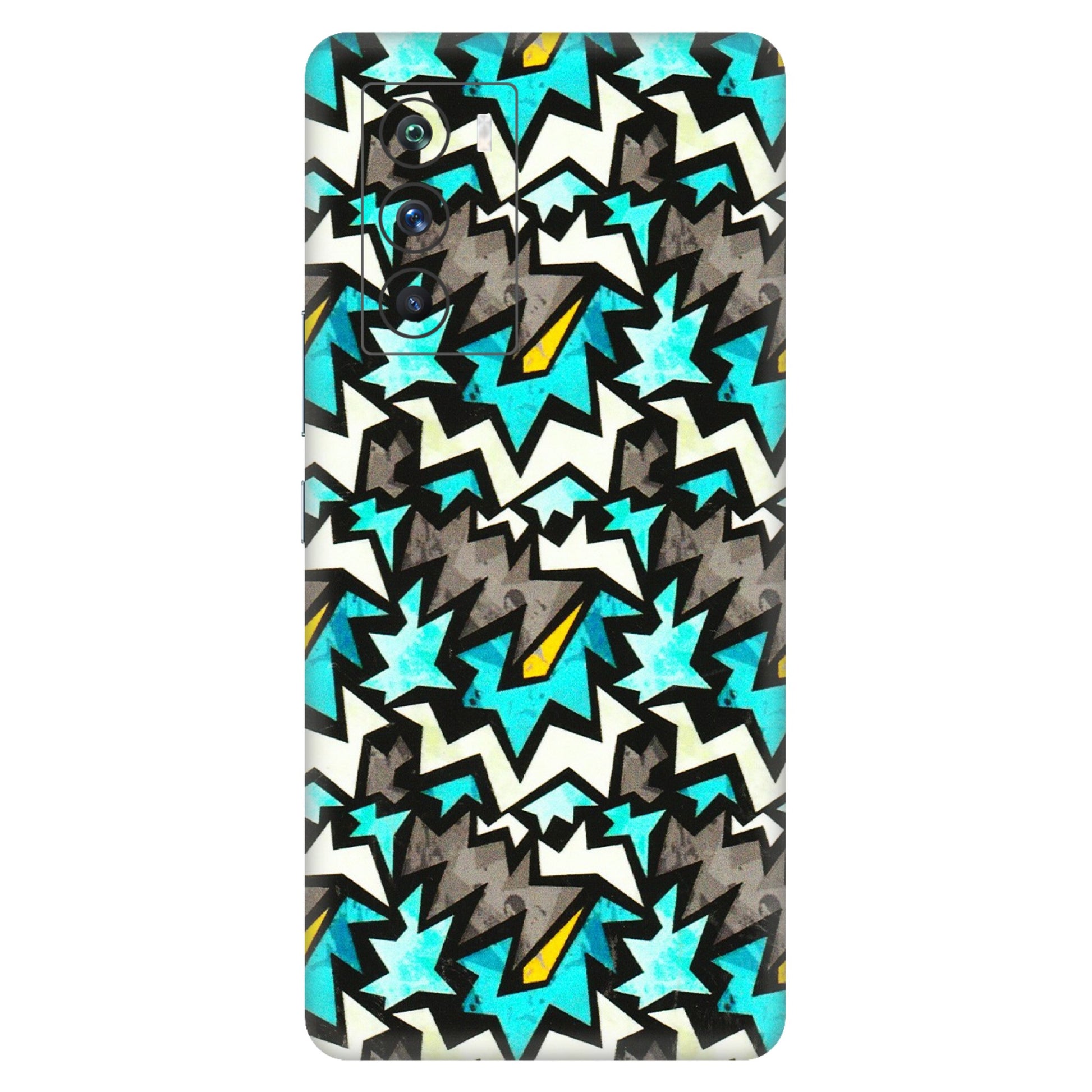 IQOO Phone Skins (All Models) - Funky Zig Zag - 3D Embossed Finish (L-223) IQOO 9 SE 5G