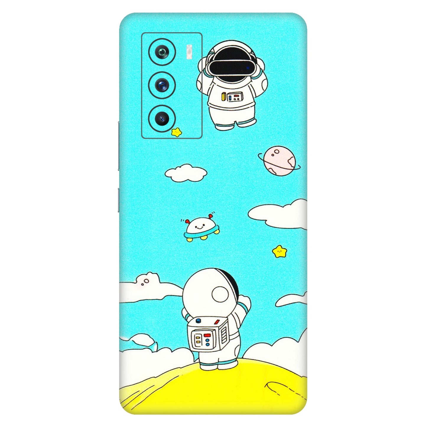 IQOO Phone Skins (All Models) - Blue Skies Astro Float - 3D Embossed Finish (L-230) IQOO 9 SE 5G