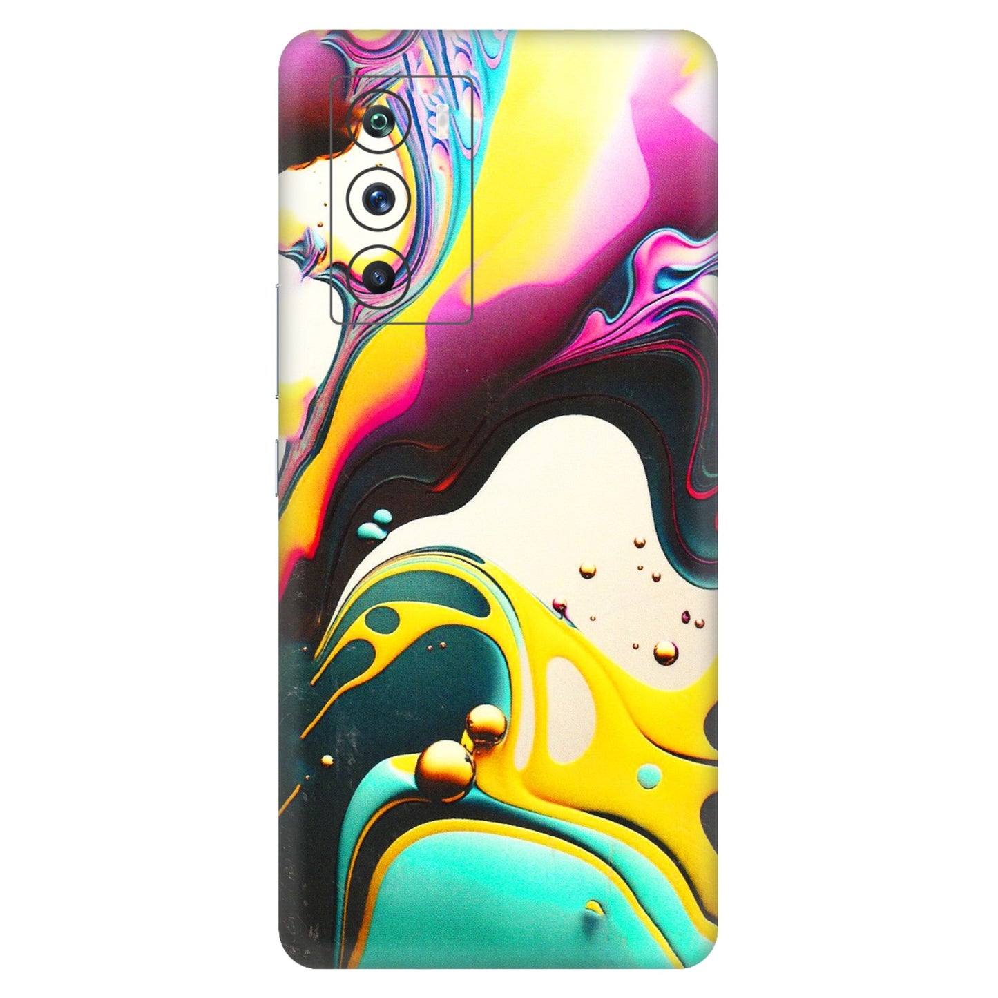 IQOO Phone Skins (All Models) - Multicolor Abstract pattern - 3D Embossed Finish (L-254) IQOO 9 SE 5G