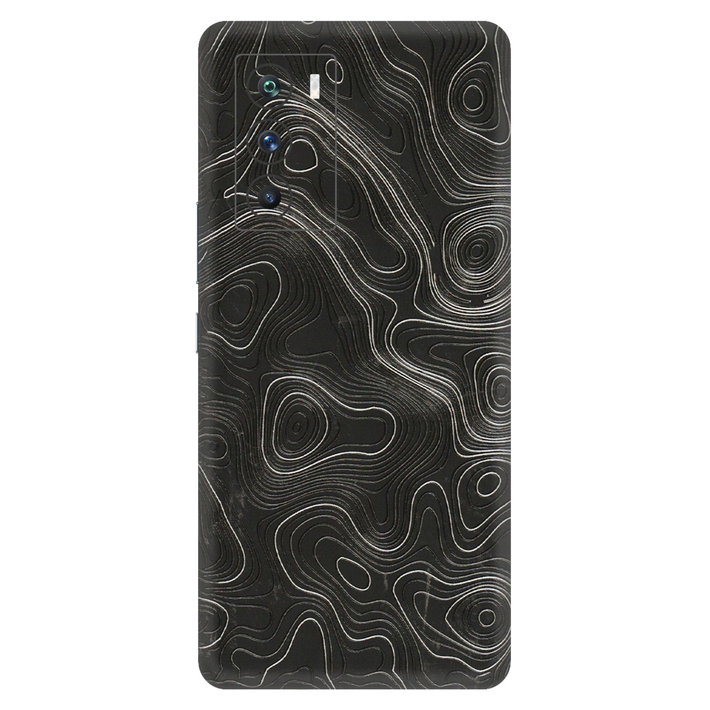 IQOO Phone Skins (All Models) - Abstract White Line Map - 3D Embossed Finish (L-269) IQOO 9 SE 5G