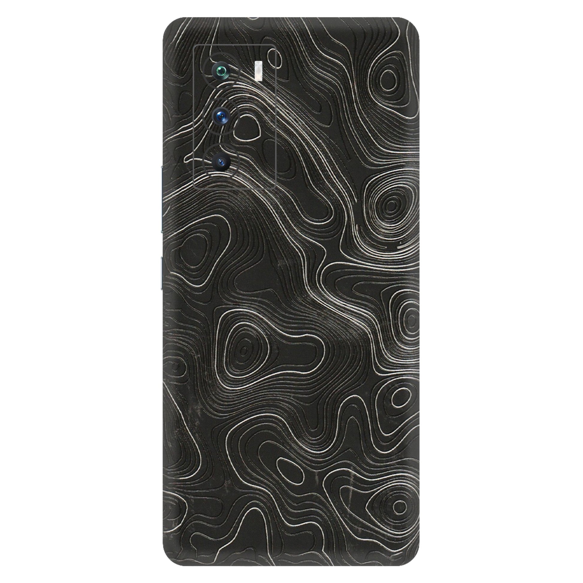 IQOO Phone Skins (All Models) - Abstract White Line Map - 3D Embossed Finish (L-269) IQOO 9 SE 5G