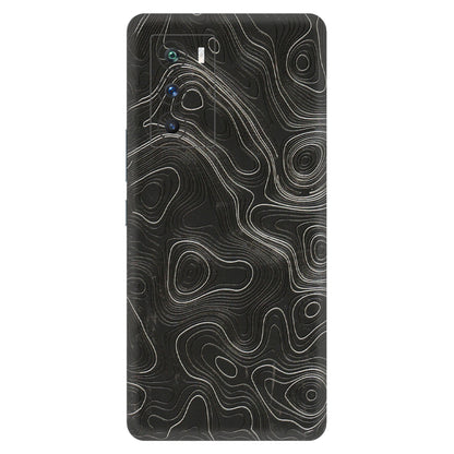 IQOO Phone Skins (All Models) - Abstract White Line Map - 3D Embossed Finish (L-269) IQOO 9 SE 5G