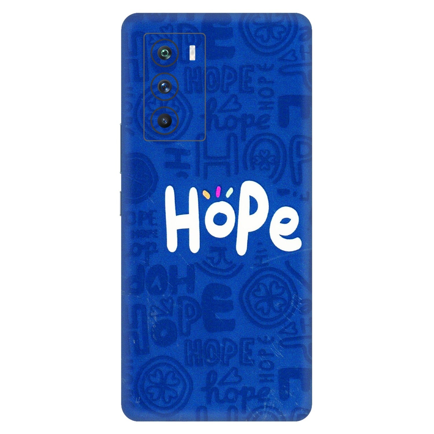IQOO Phone Skins (All Models) - Hope Doodles Blue - 3D Embossed Finish (L-43) IQOO 9 SE 5G