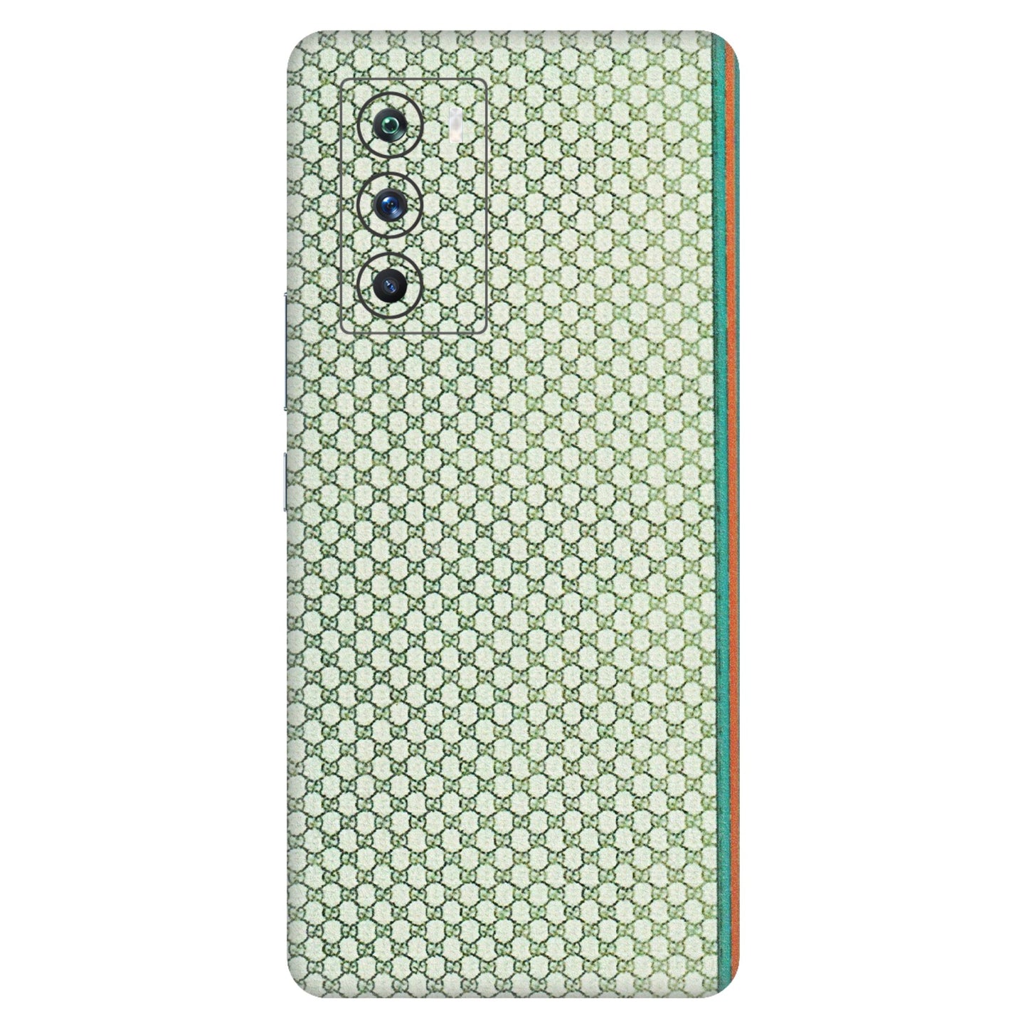 IQOO Phone Skins (All Models) - Gucci Fabric Pattern - 3D Embossed Finish (L-73) IQOO 9 SE 5G