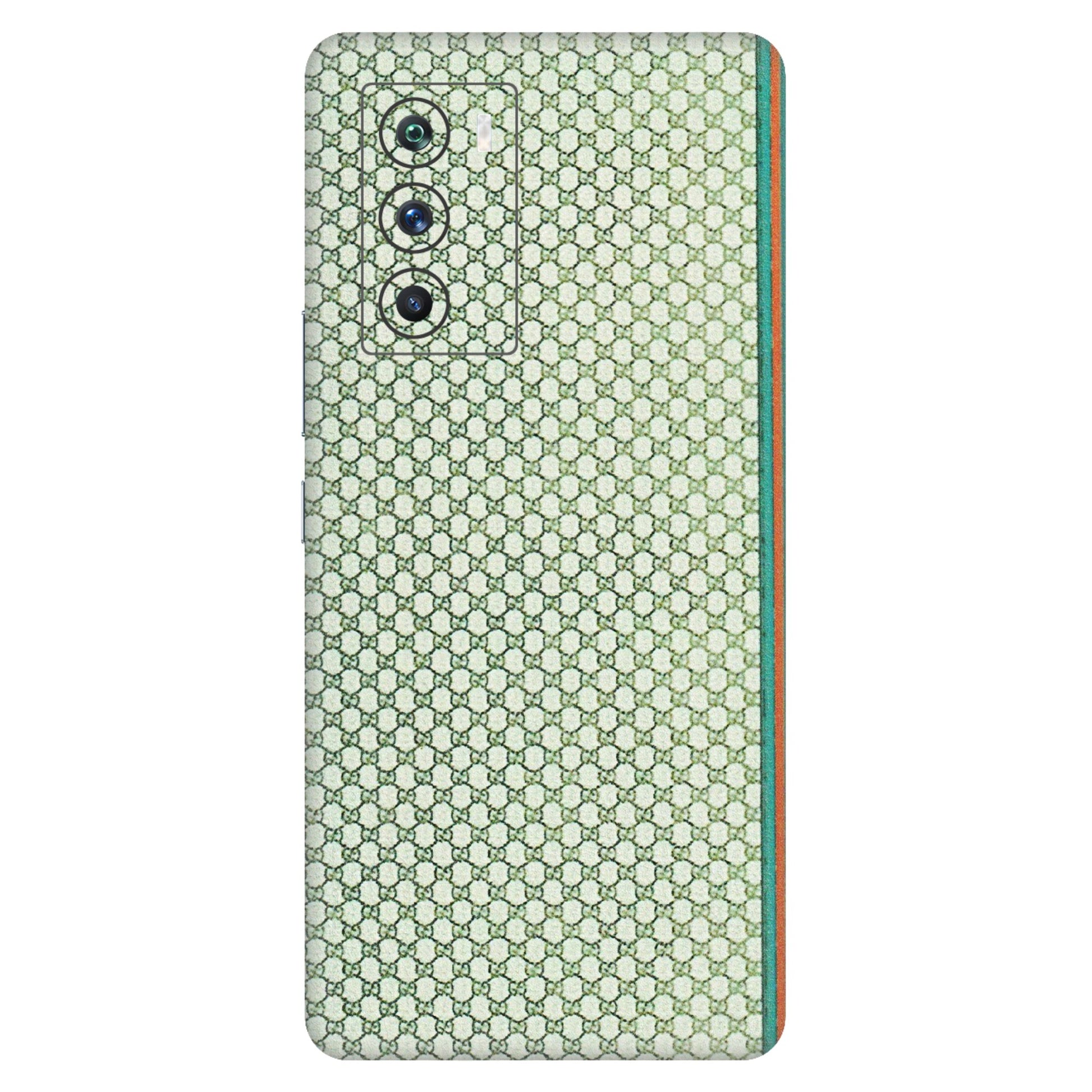 IQOO Phone Skins (All Models) - Gucci Fabric Pattern - 3D Embossed Finish (L-73) IQOO 9 SE 5G