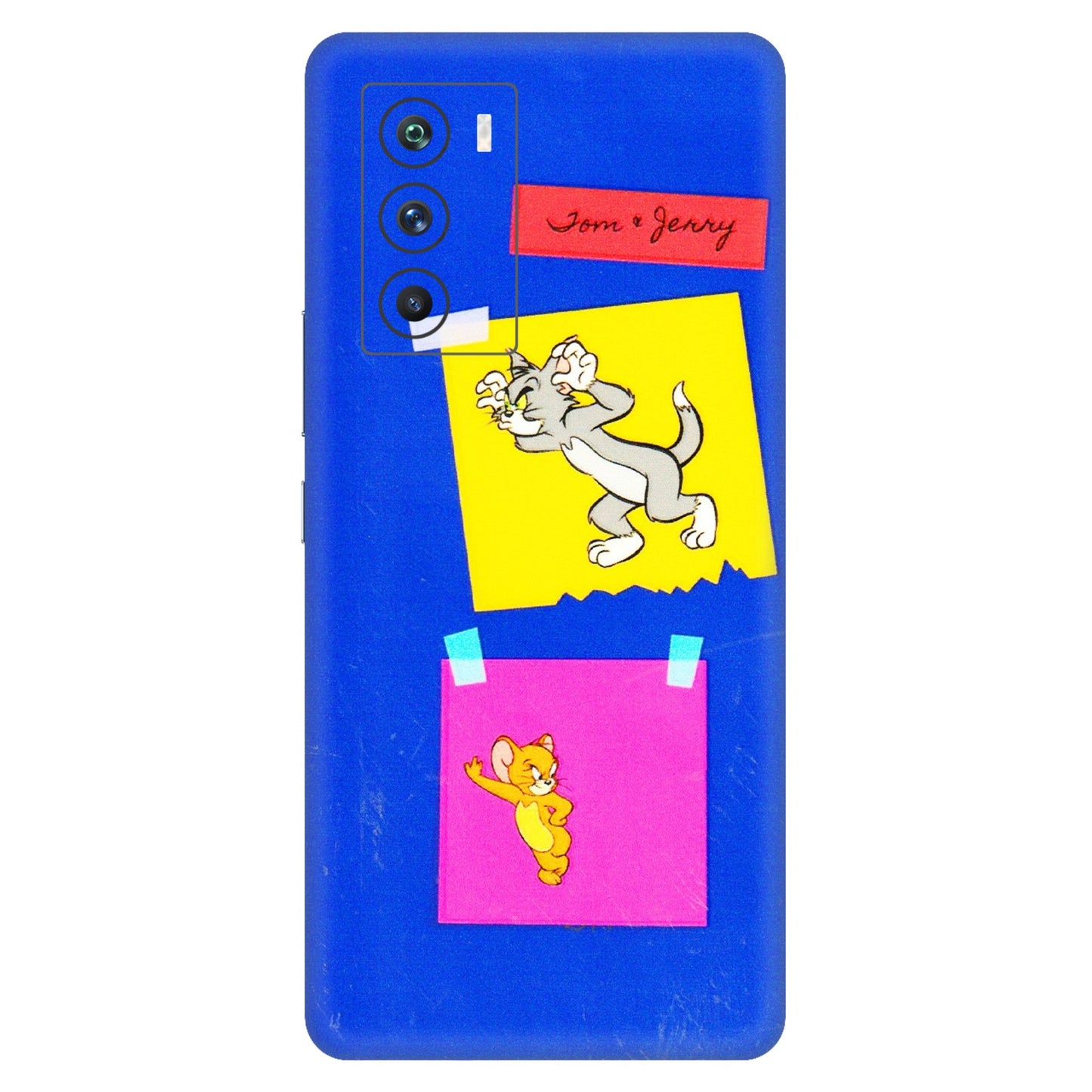 IQOO Phone Skins (All Models) - Tom N Jerry Sticky Notes - 3D Embossed Finish (L-88) IQOO 9 SE 5G