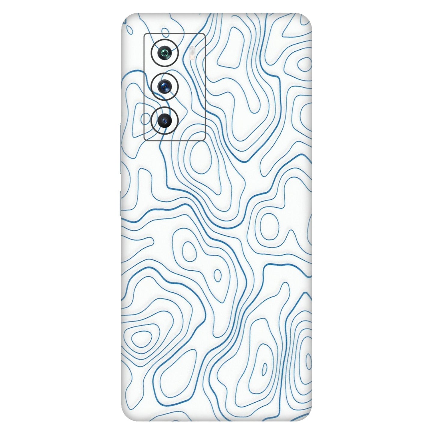 IQOO Phone Skins (All Models) - Blue And White Swirls - Matte Finish (M-139) IQOO 9 SE 5G
