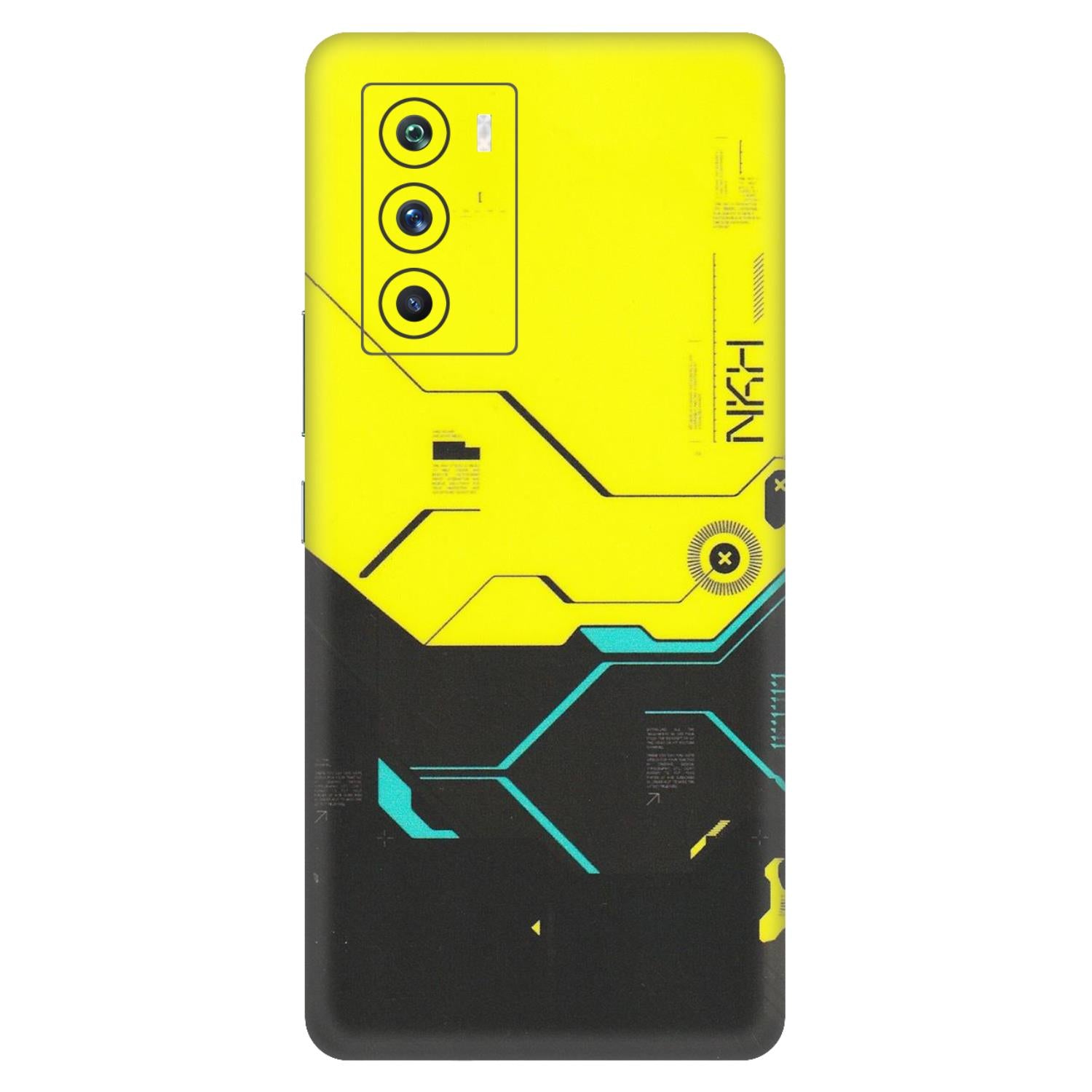 IQOO Phone Skins (All Models) - Black Yellow Technica - Matte Finish (M-53) IQOO 9 SE 5G