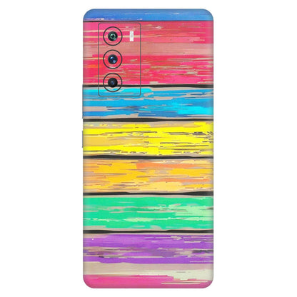 IQOO Phone Skins (All Models) - Multi Colour Wooden Wall - Matte Finish (M-96) IQOO 9 SE 5G