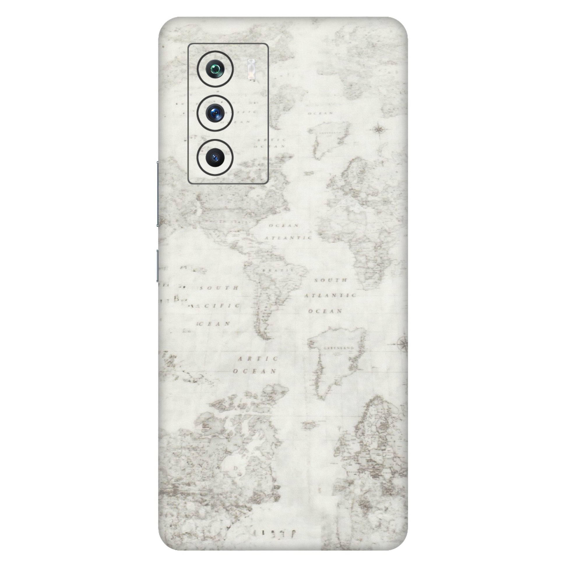 IQOO Phone Skins (All Models) - World Travel Map - Transparent Finish (T-04) IQOO 9 SE 5G
