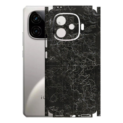 IQOO Phone Skins (All Models) - Black map Texture - 3D Embossed Finish (L-201) IQOO Neo 10R