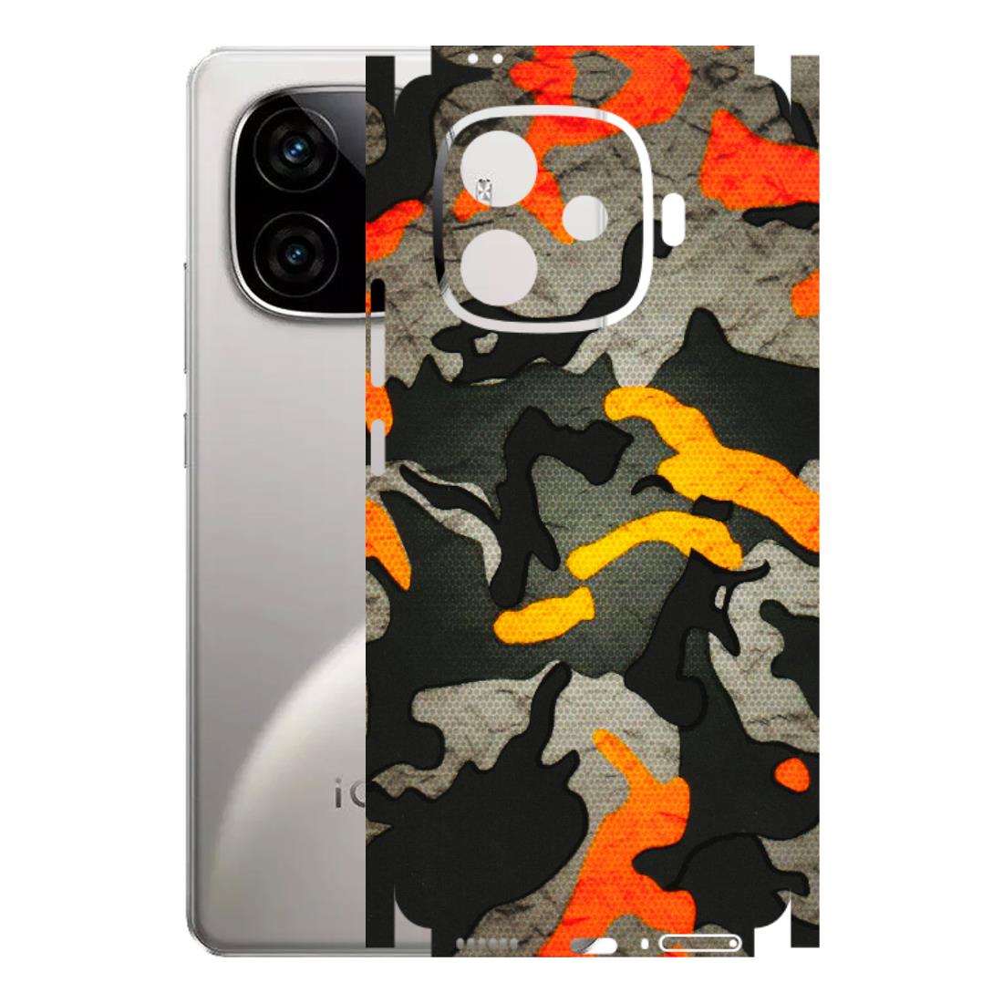 IQOO Phone Skins (All Models) - Orange Camouflage - 3D Embossed Finish (L-204) IQOO Neo 10R
