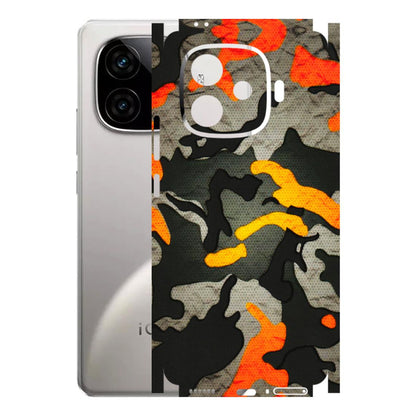 IQOO Phone Skins (All Models) - Orange Camouflage - 3D Embossed Finish (L-204) IQOO Neo 10R