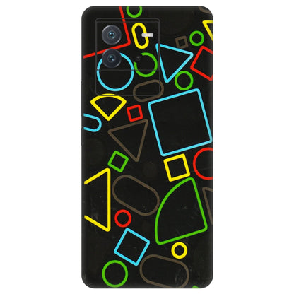 IQOO Phone Skins (All Models) - Black Shapes - 3D Embossed Finish (L-131) IQOO Neo 6 5G