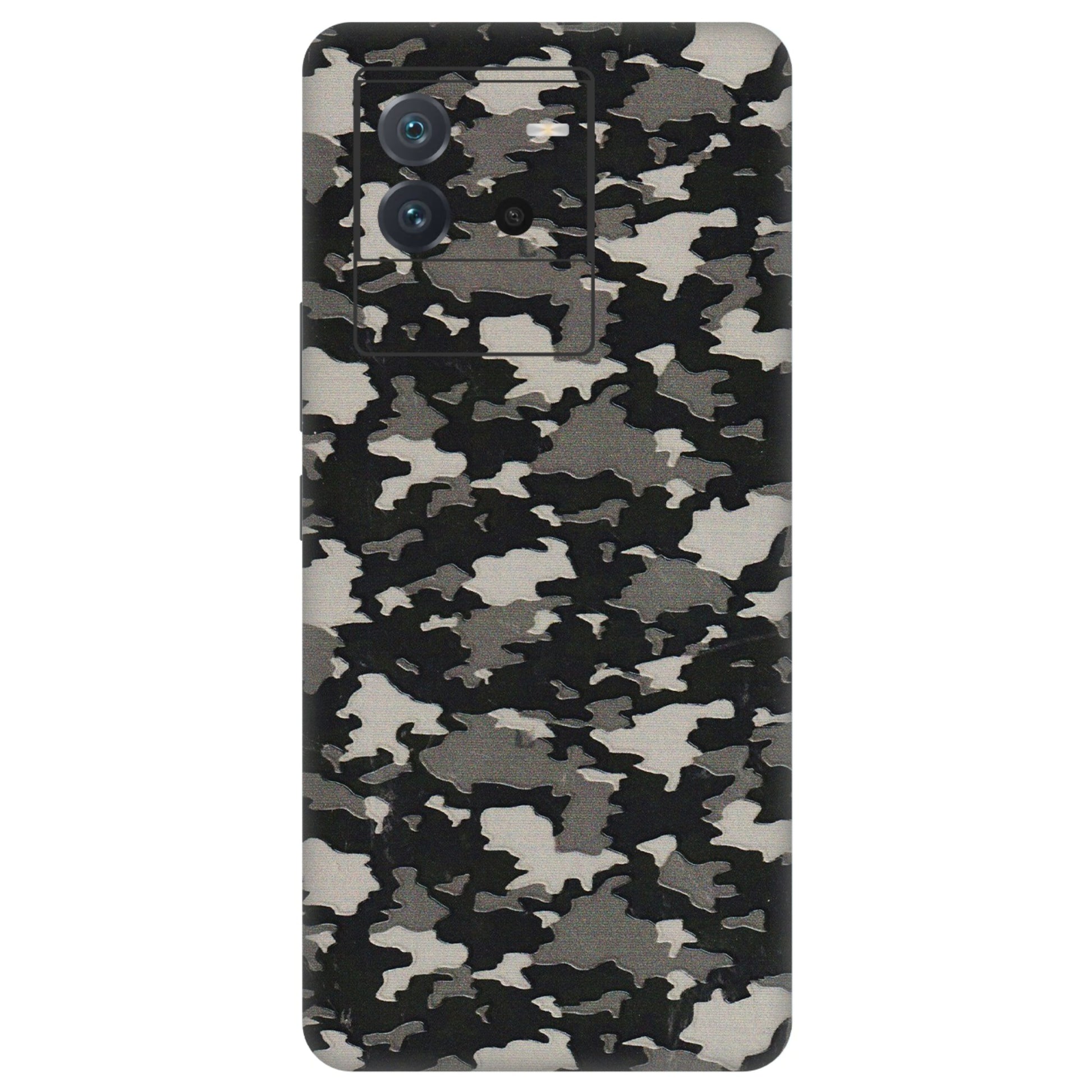 IQOO Phone Skins (All Models) - Black/Grey Camoflaunge - 3D Embossed Finish (L-142) IQOO Neo 6 5G