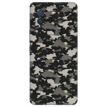 IQOO Phone Skins (All Models) - Black/Grey Camoflaunge - 3D Embossed Finish (L-142) IQOO Neo 6 5G
