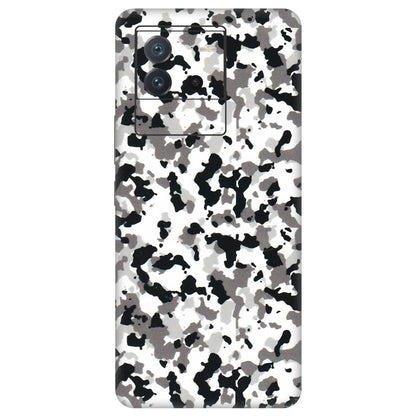 IQOO Phone Skins (All Models) - White Black Camouflage - 3D Embossed Finish (L-18) IQOO Neo 6 5G
