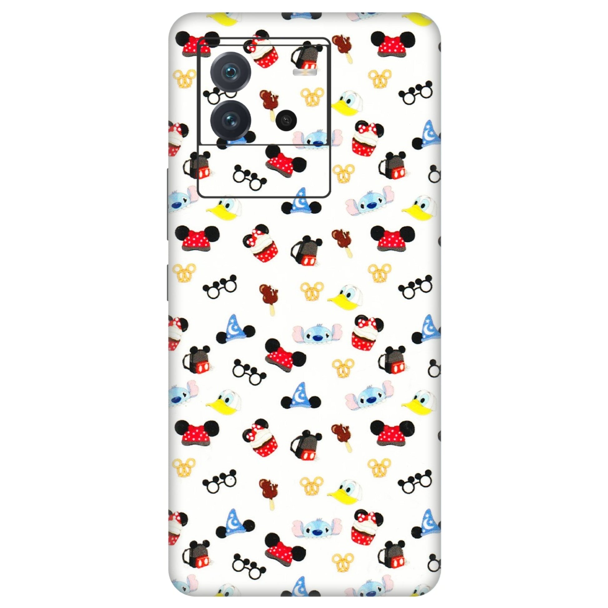IQOO Phone Skins (All Models) - Minnie Mouse & Donald Doodles s - 3D Embossed Finish (L-194) IQOO Neo 6 5G