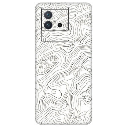 IQOO Phone Skins (All Models) - White Black Swirls - 3D Embossed Finish (L-219) IQOO Neo 6 5G