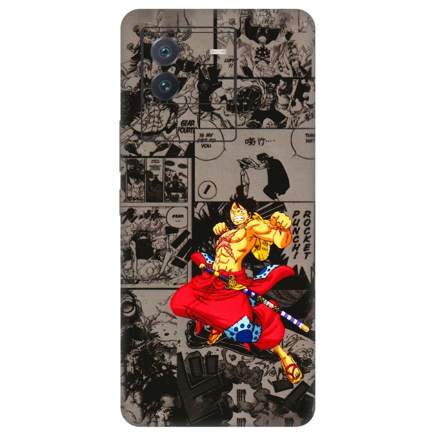 IQOO Phone Skins (All Models) - One Piece Rocket Punch Manga - 3D Embossed Finish (L-25) IQOO Neo 6 5G