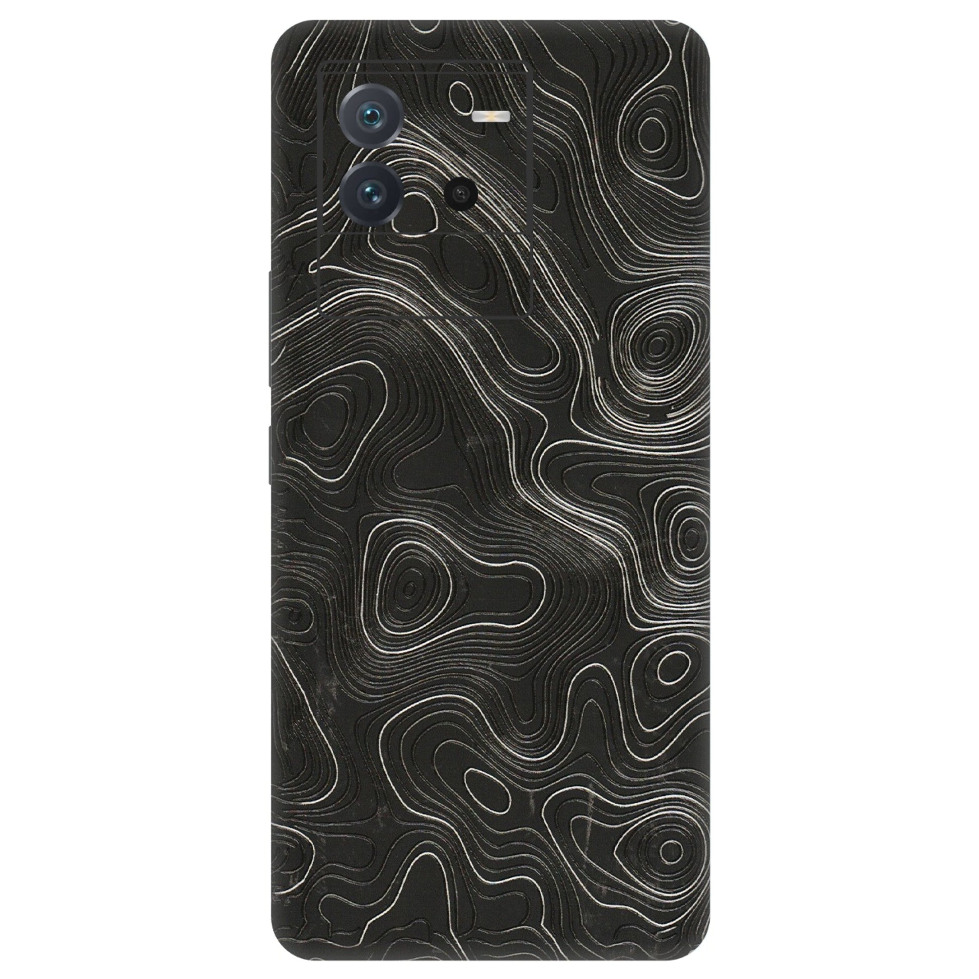 IQOO Phone Skins (All Models) - Abstract White Line Map - 3D Embossed Finish (L-269) IQOO Neo 6 5G