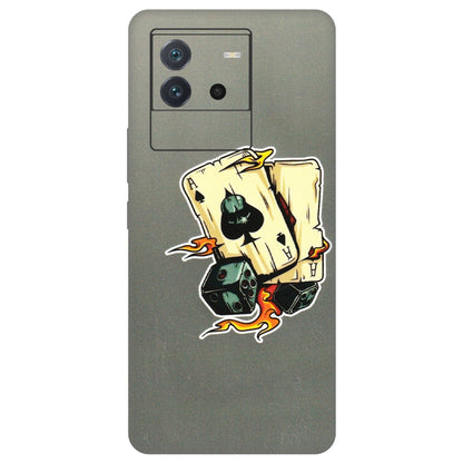 IQOO Phone Skins (All Models) - Grey Cards Of Ace - 3D Embossed Finish (L-77) IQOO Neo 6 5G