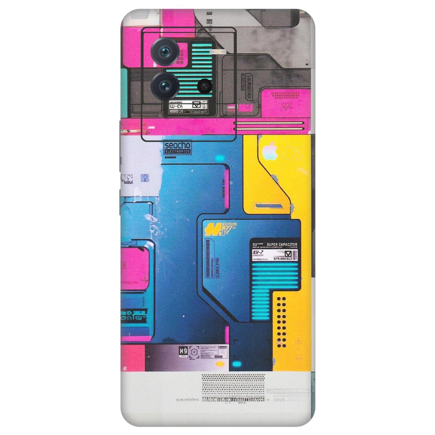 IQOO Phone Skins (All Models) - Colourfull Motherboard Internals - Matte Finish (M-55) IQOO Neo 6 5G