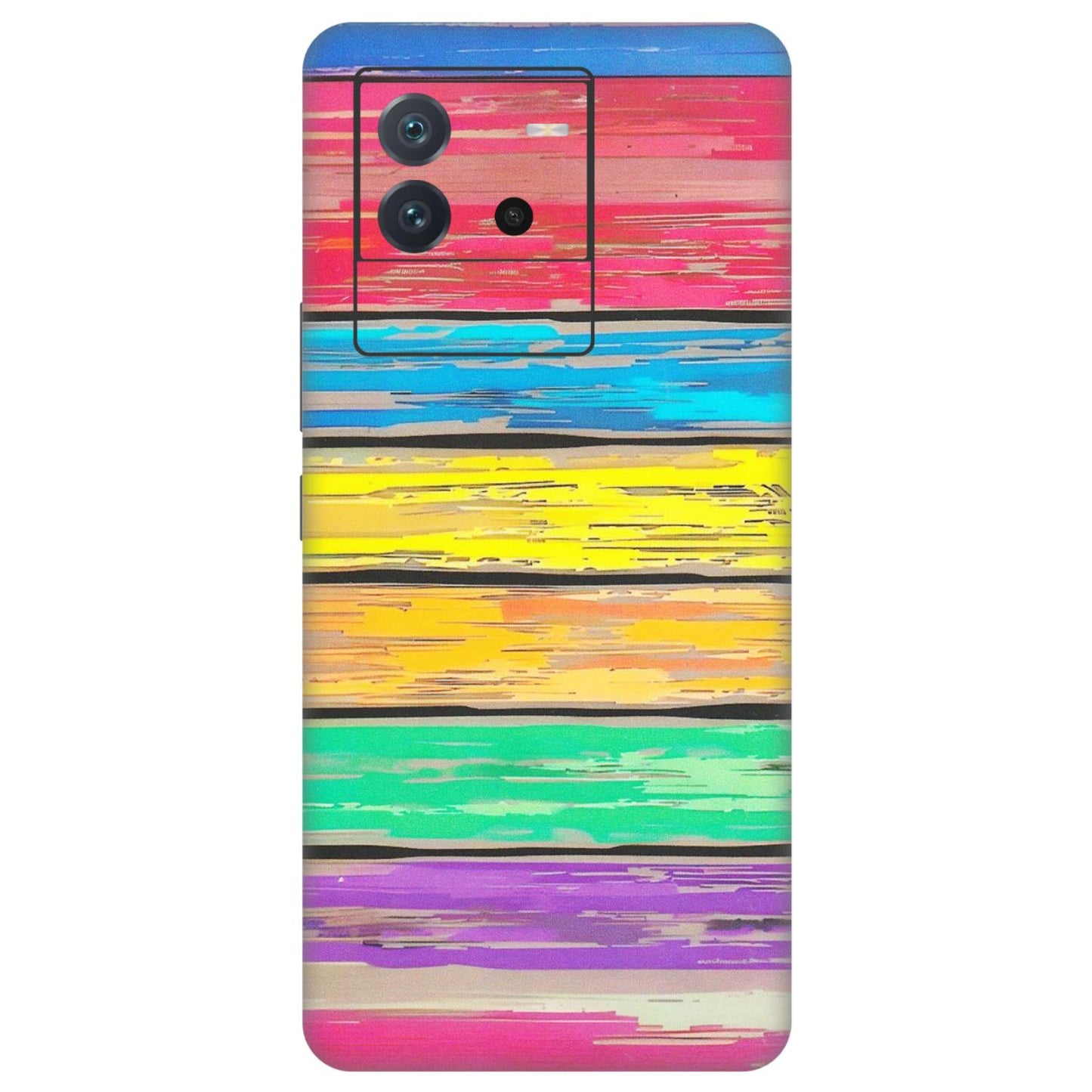 IQOO Phone Skins (All Models) - Multi Colour Wooden Wall - Matte Finish (M-96) IQOO Neo 6 5G