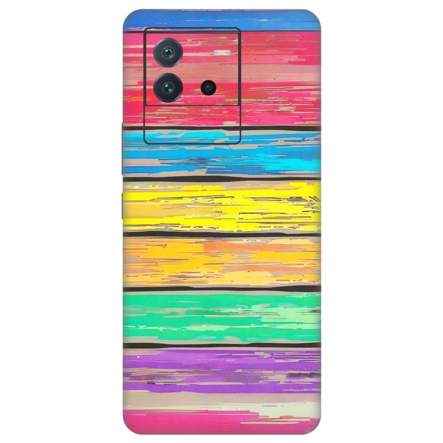 IQOO Phone Skins (All Models) - Multi Colour Wooden Wall - Matte Finish (M-96) IQOO Neo 6 5G